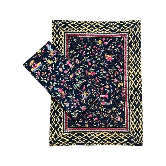 Vintage Vera Bradley 4 Placemats & Napkins Asian Oriental Quilted Retired - Picture 3 of 11